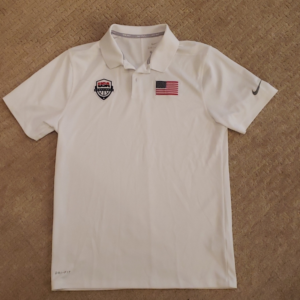 White team USA basketball polo
